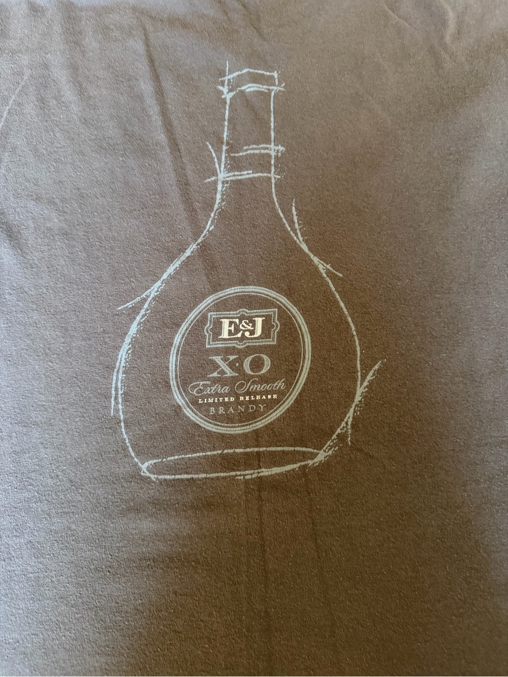 E&J XO Brandy Bottle Graphic Tee - grey